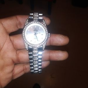 Jean paul iced out watch (silver)